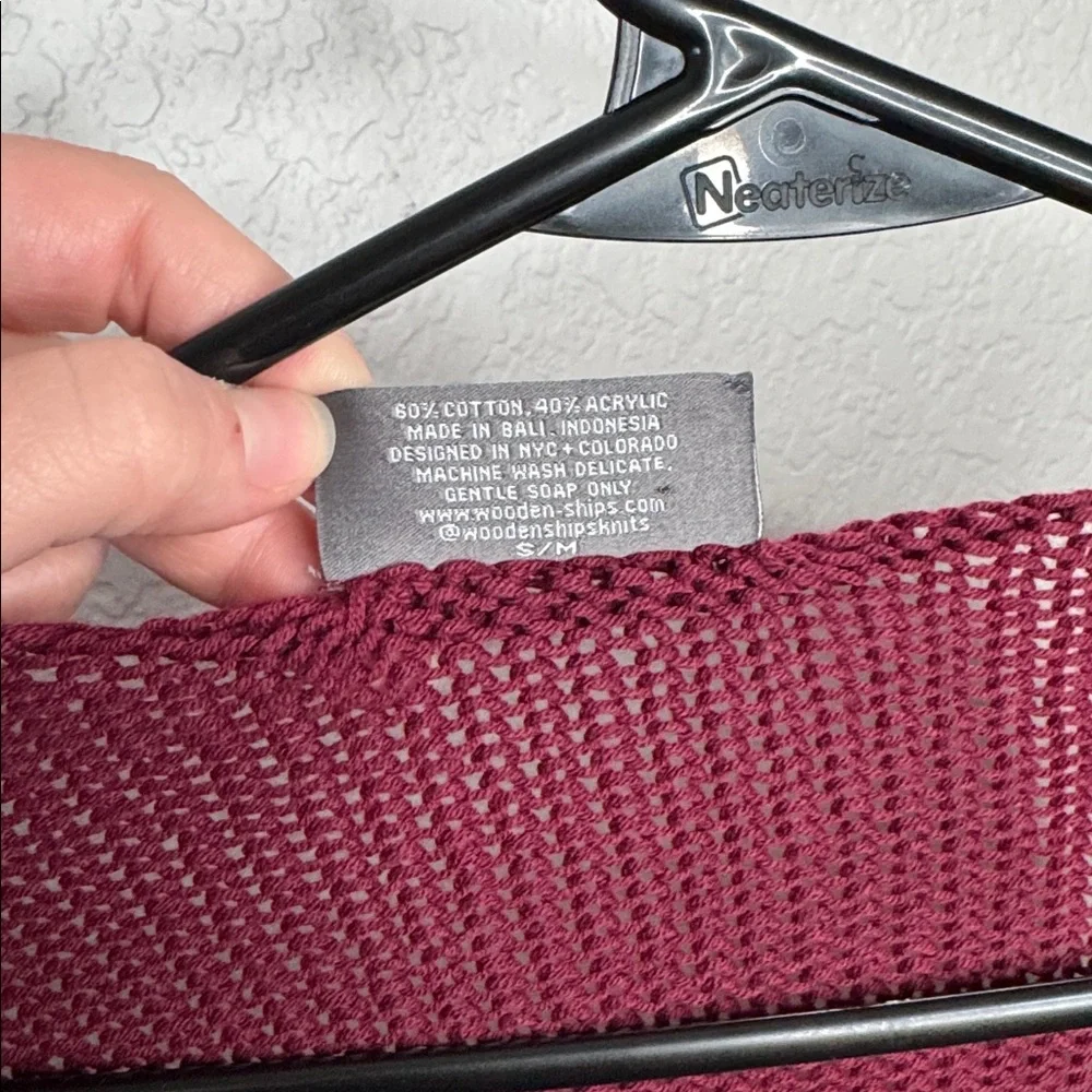 Wooden Ships Chic Game Day Maroon Knit Sweater S/M NFL College Football Team - Picture 4 of 9